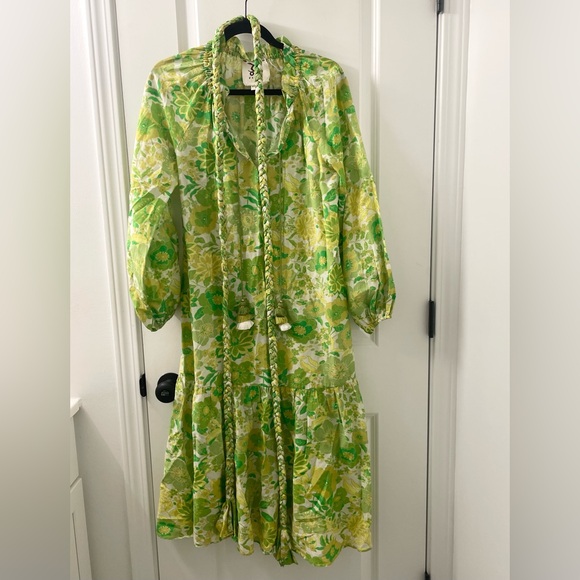SALE! Figue Silk Blend Groovy Floral Long Sleeve Midi Dress Size Extra Small XS SALE! Figue Silk Blend Groovy Floral Long Sleeve Midi Dress Size Extra Small XS